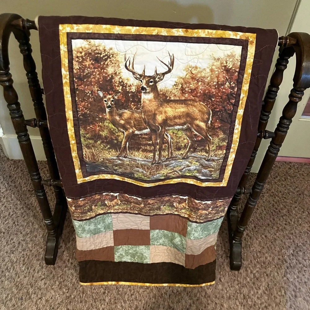 Deer Themed Patchwork handmade Quilt